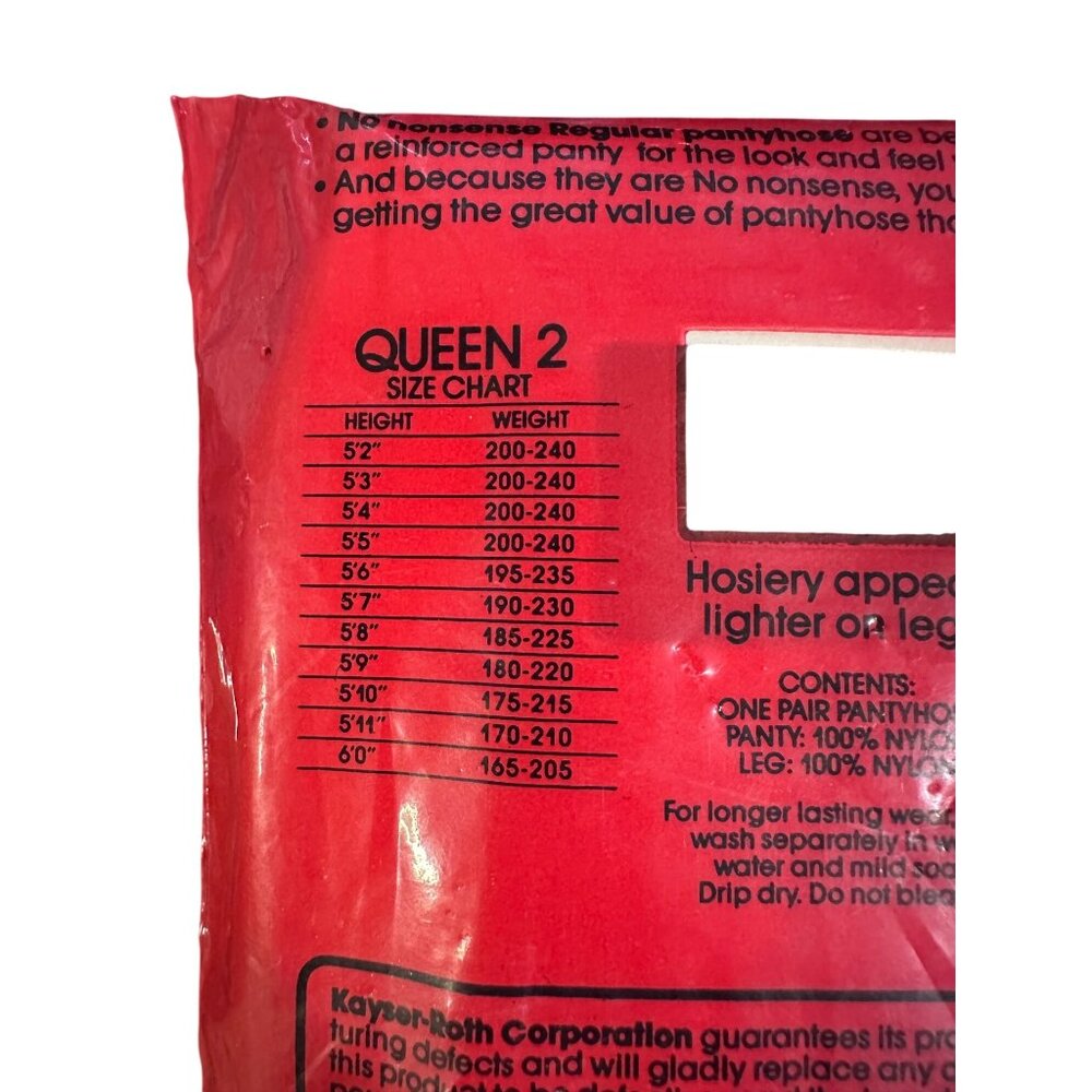No Nonsense Regular Pantyhose Sandalfoot Queen 2 Tan Vintage Sealed 1991 - Picture 7 of 10